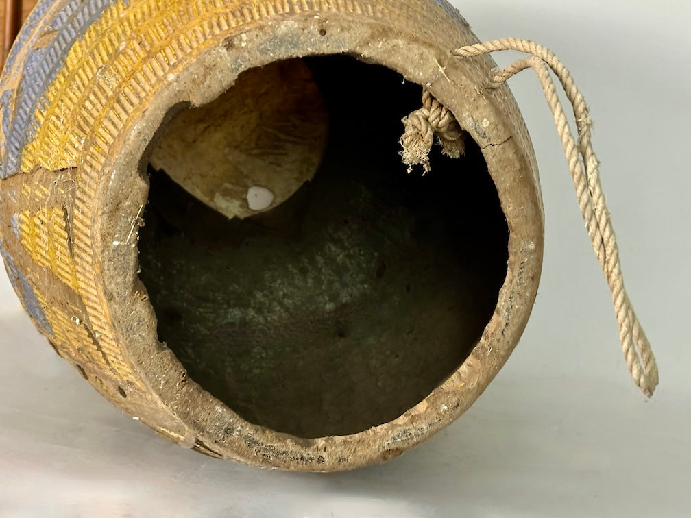 Vintage Hand-Carved African Ashanti Atompan Figured Drum - Niger Bend