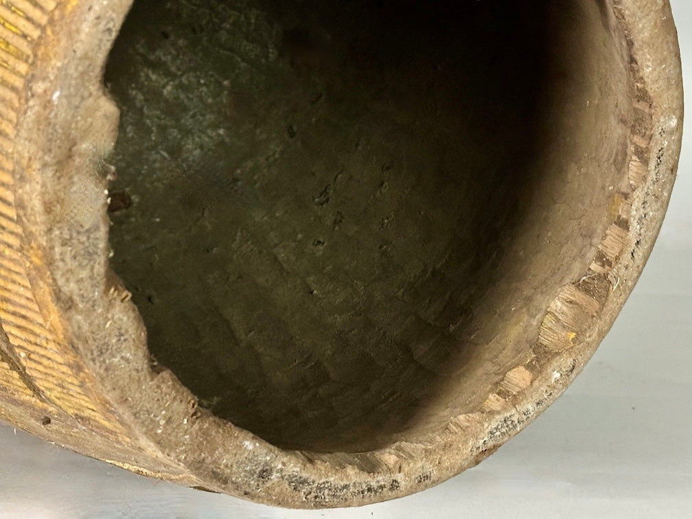 Vintage Hand-Carved African Ashanti Atompan Figured Drum - Niger Bend