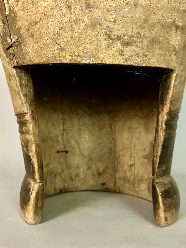 Vintage Hand-Carved African Ashanti Drum - Ghana
