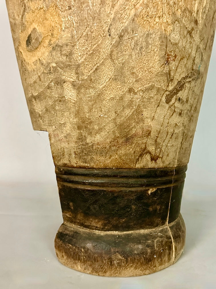 Vintage Hand-Carved African Ashanti Drum - Ghana
