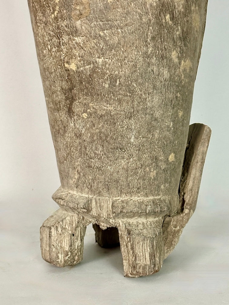 Vintage hand-carved African Senufo figured drum