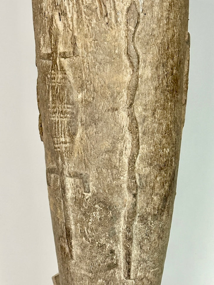 Vintage hand-carved African Senufo figured drum