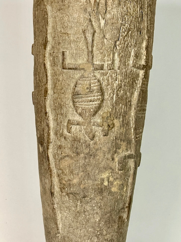 Vintage hand-carved African Senufo figured drum