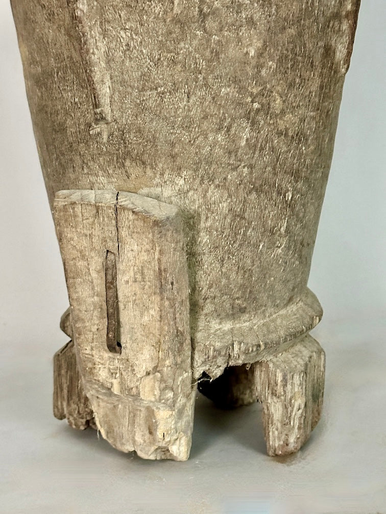 Vintage hand-carved African Senufo figured drum