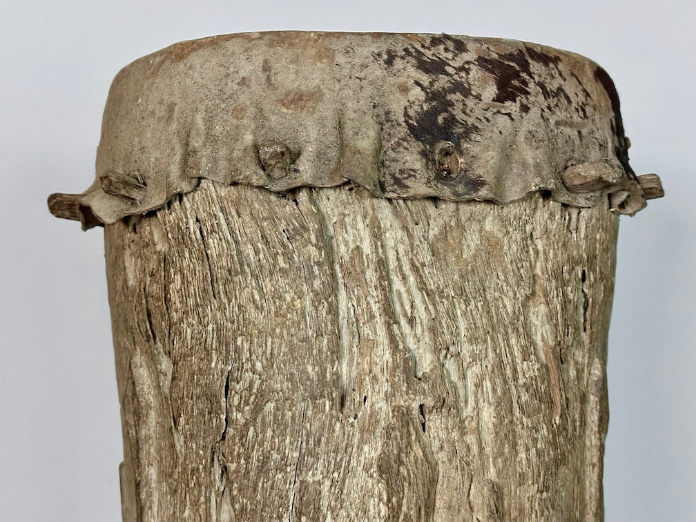 Vintage hand-carved African Senufo figured drum