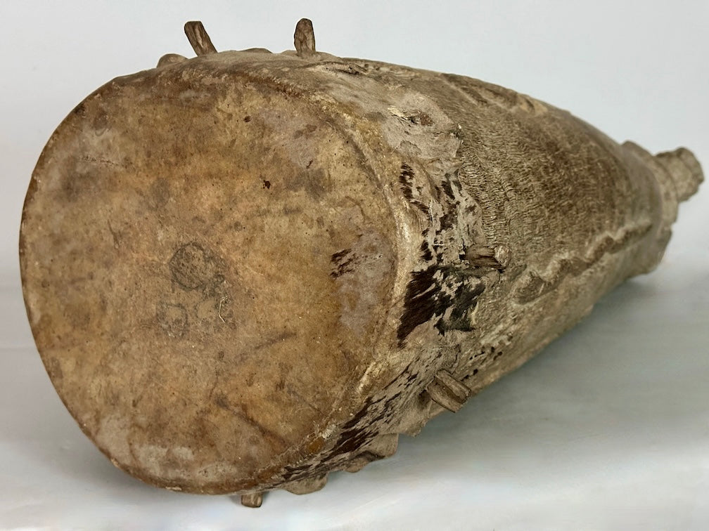 Vintage hand-carved African Senufo figured drum