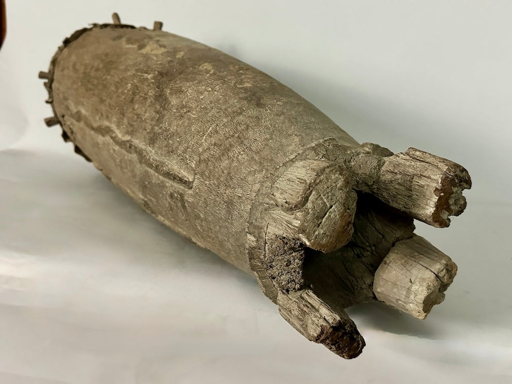 Vintage hand-carved African Senufo figured drum