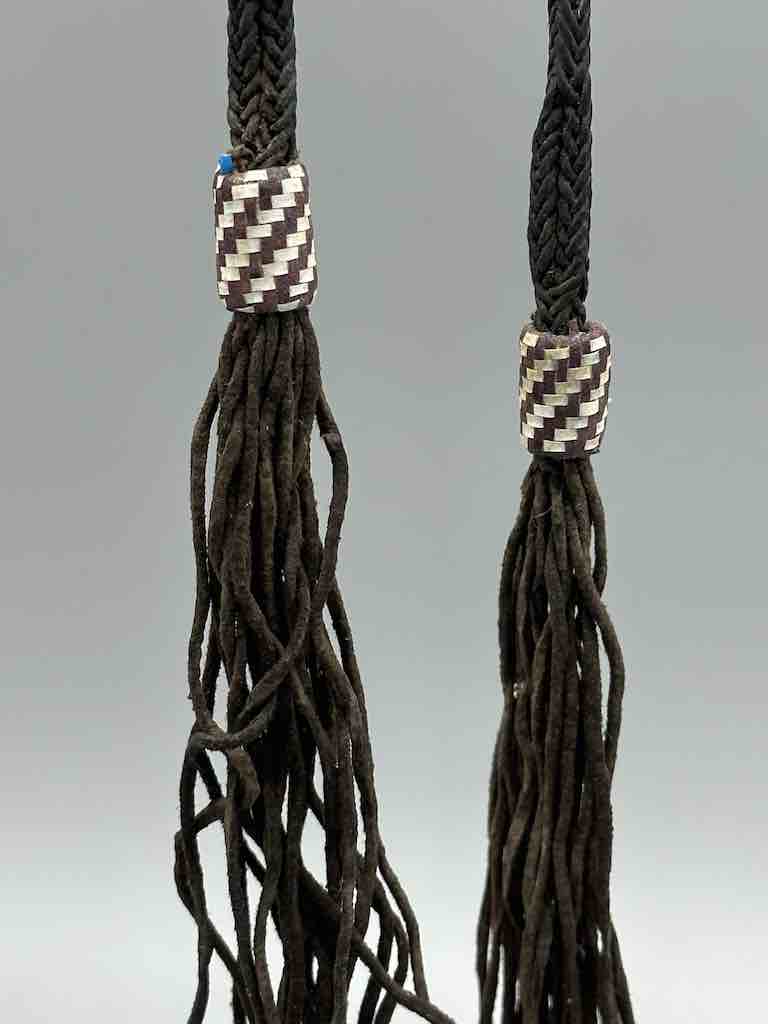 Heavy Muliple Very Fine Leather Strand Braided Necklace Component  - Niger