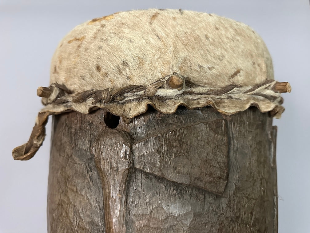 Vintage hand-carved African Senufo figured drum