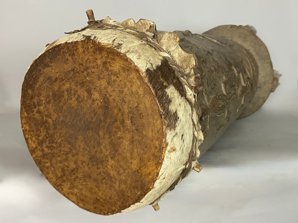 Vintage hand-carved African Senufo figured drum