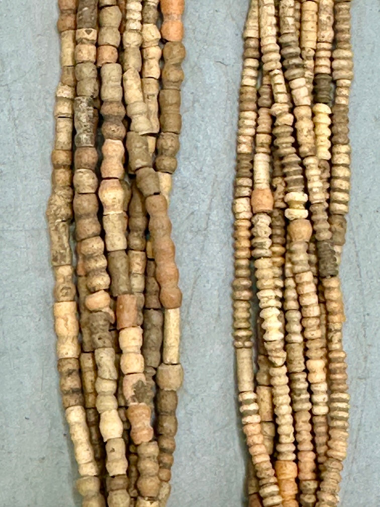 Smallest Excavated Clay Bead, Brass Pendant, Powder Glass Bead Necklaces - Mali