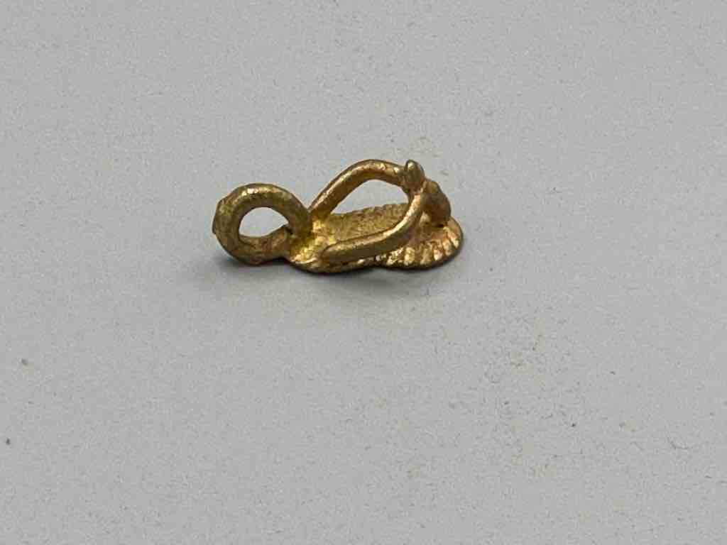 Small African Brass Sandal Pendant - Ghana