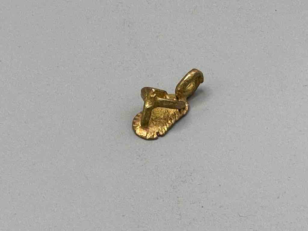 Small African Brass Sandal Pendant - Ghana