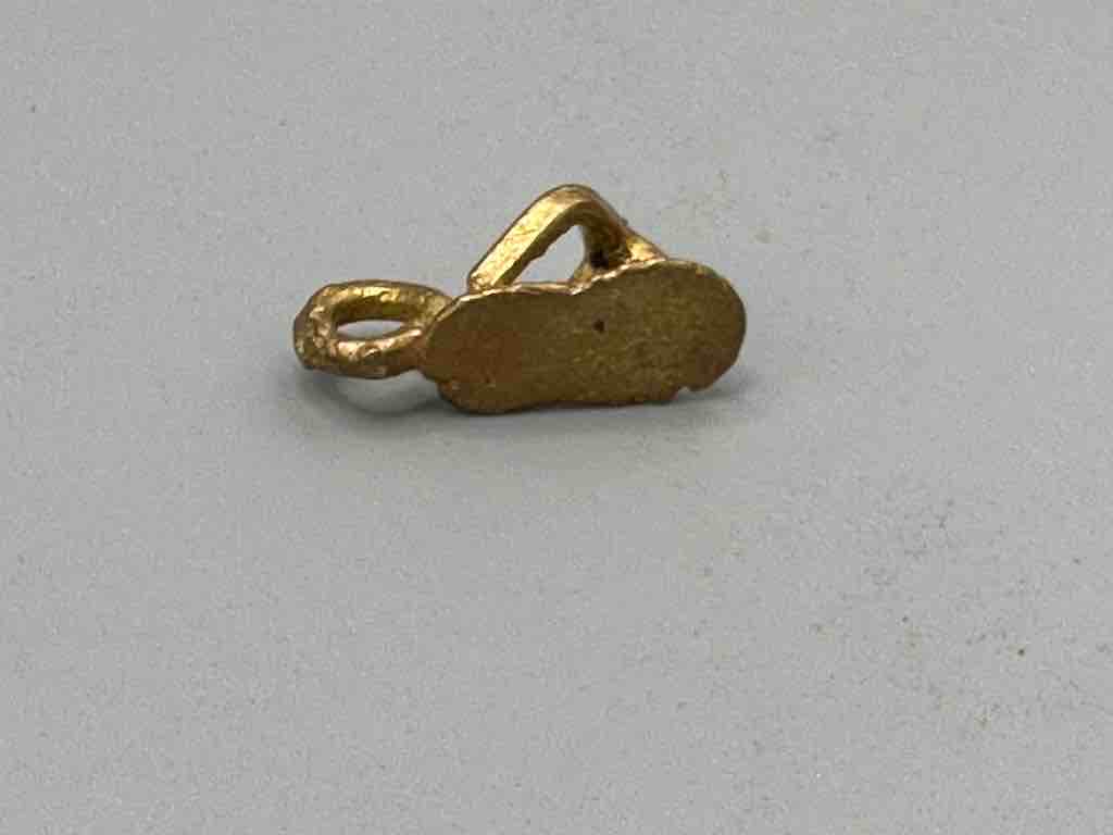 Small African Brass Sandal Pendant - Ghana