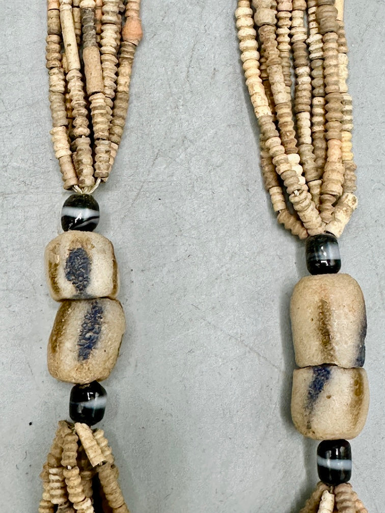 Smallest Excavated Clay Bead, Brass Pendant, Powder Glass Bead Necklaces - Mali