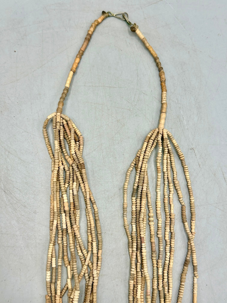 Smallest Excavated Clay Bead, Brass Pendant, Powder Glass Bead Necklaces - Mali