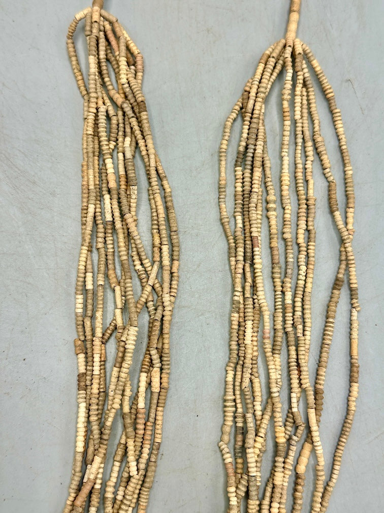 Smallest Excavated Clay Bead, Brass Pendant, Powder Glass Bead Necklaces - Mali