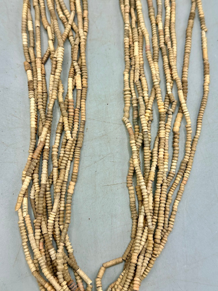 Smallest Excavated Clay Bead, Brass Pendant, Powder Glass Bead Necklaces - Mali
