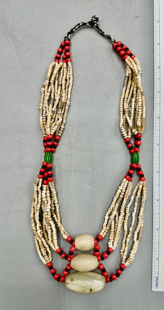 Smallest Excavated Clay Bead/Carnelian, Glass Bead Necklace - Mali