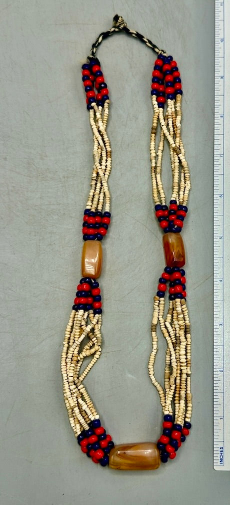 Smallest Excavated Clay Bead/Carnelian, Glass Bead Necklace - Mali