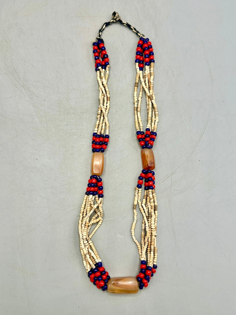 Smallest Excavated Clay Bead/Carnelian, Glass Bead Necklace - Mali