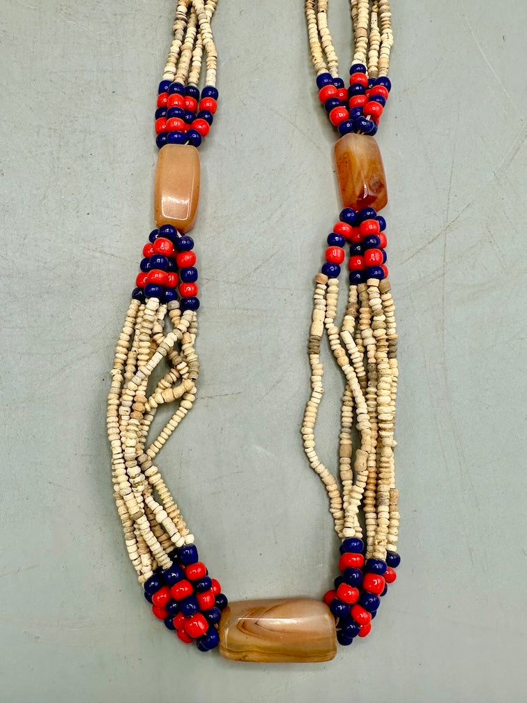 Smallest Excavated Clay Bead/Carnelian, Glass Bead Necklace - Mali