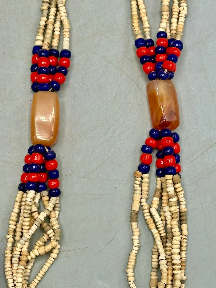 Smallest Excavated Clay Bead/Carnelian, Glass Bead Necklace - Mali