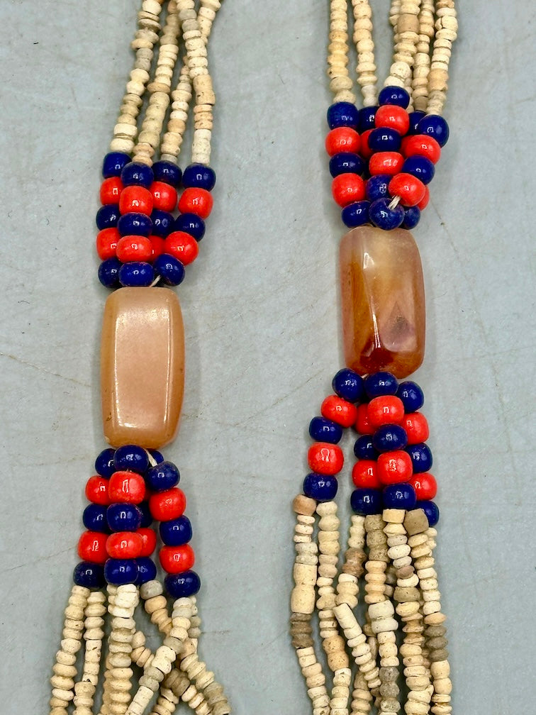 Smallest Excavated Clay Bead/Carnelian, Glass Bead Necklace - Mali