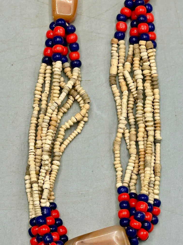 Smallest Excavated Clay Bead/Carnelian, Glass Bead Necklace - Mali