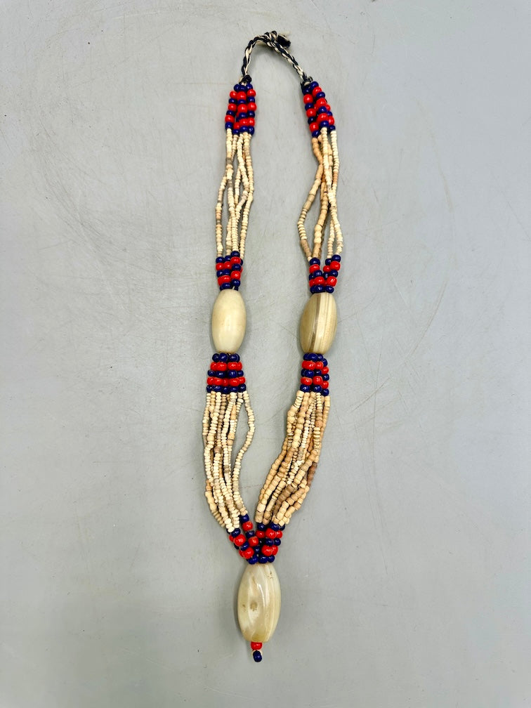 Smallest Excavated Clay Bead/Carnelian, Glass Bead Necklace - Mali