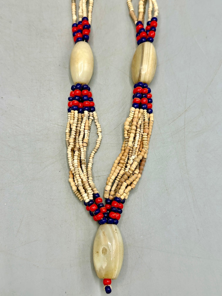 Smallest Excavated Clay Bead/Carnelian, Glass Bead Necklace - Mali