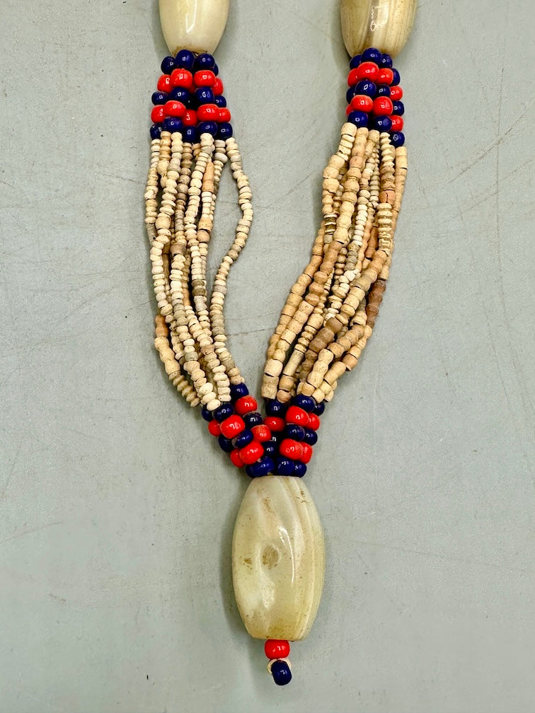 Smallest Excavated Clay Bead/Carnelian, Glass Bead Necklace - Mali