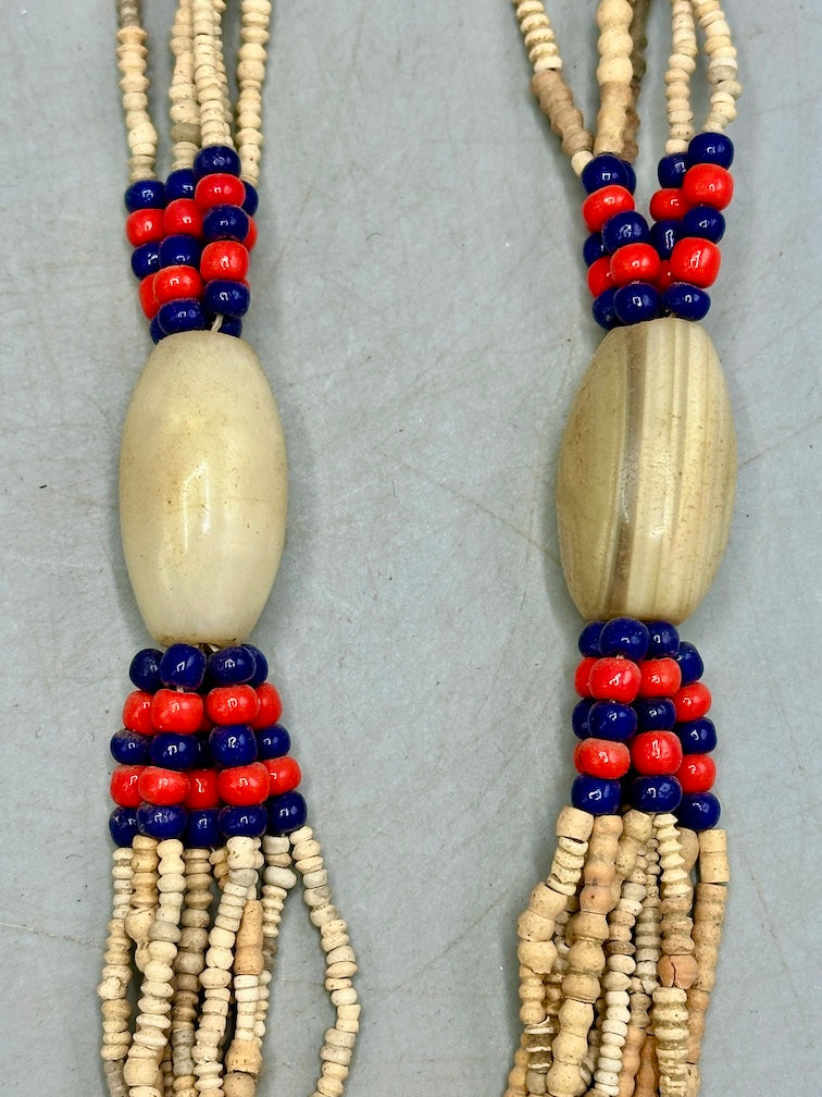 Smallest Excavated Clay Bead/Carnelian, Glass Bead Necklace - Mali