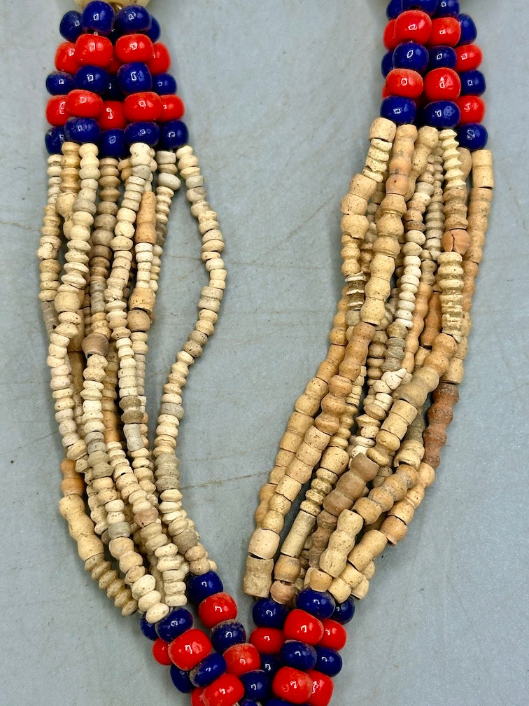Smallest Excavated Clay Bead/Carnelian, Glass Bead Necklace - Mali
