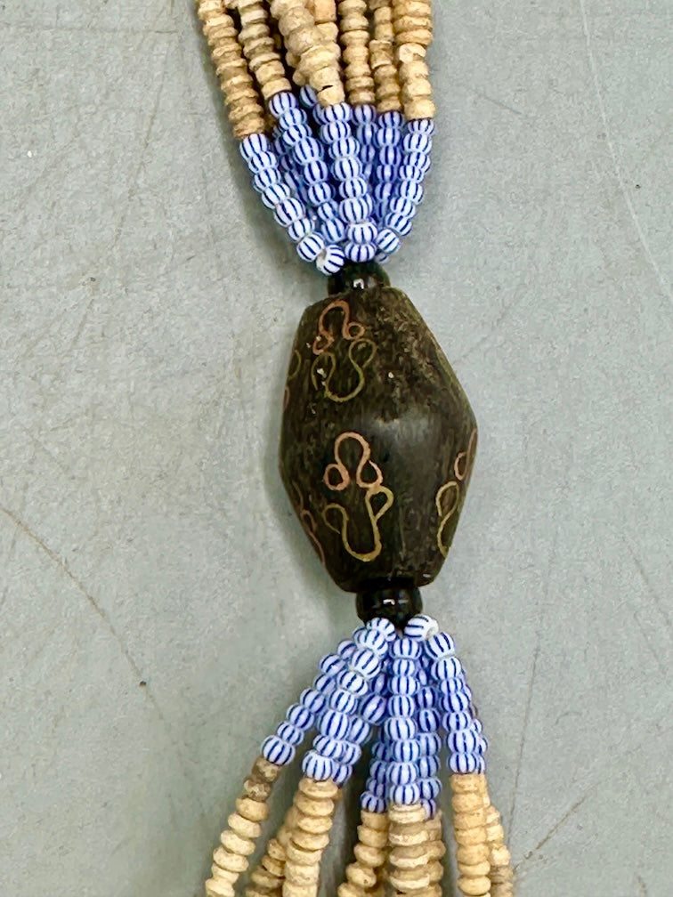 Smallest Excavated Clay Bead, Brass Bead, Inlaid Wooden Bead Necklaces - Mali