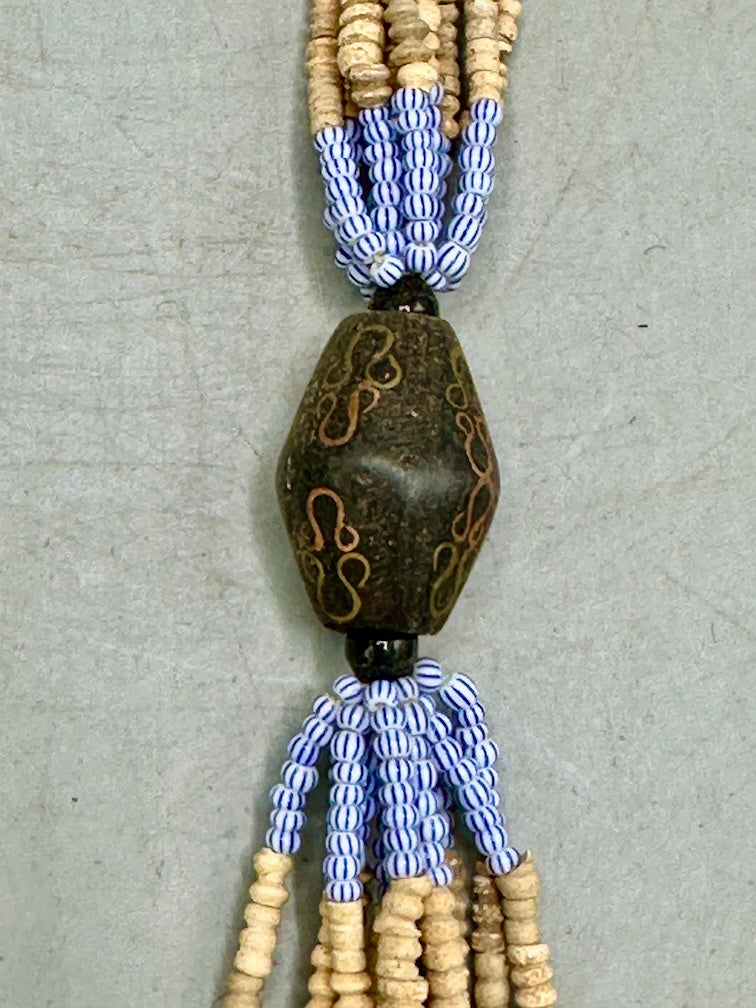 Smallest Excavated Clay Bead, Brass Bead, Inlaid Wooden Bead Necklaces - Mali