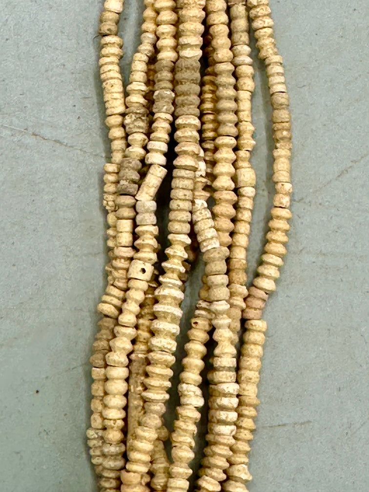 Smallest Excavated Clay Bead, Brass Bead, Inlaid Wooden Bead Necklaces - Mali