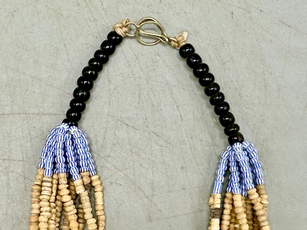 Smallest Excavated Clay Bead, Brass Bead, Inlaid Wooden Bead Necklaces - Mali
