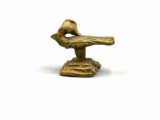 Small African Brass Sankofa Bird Gold Weight - Burkina Faso