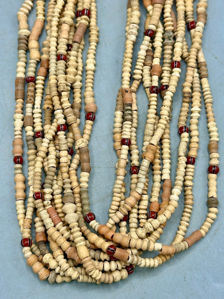 Smallest Excavated Clay Bead, Tiny Glass Bead Necklaces - Mali
