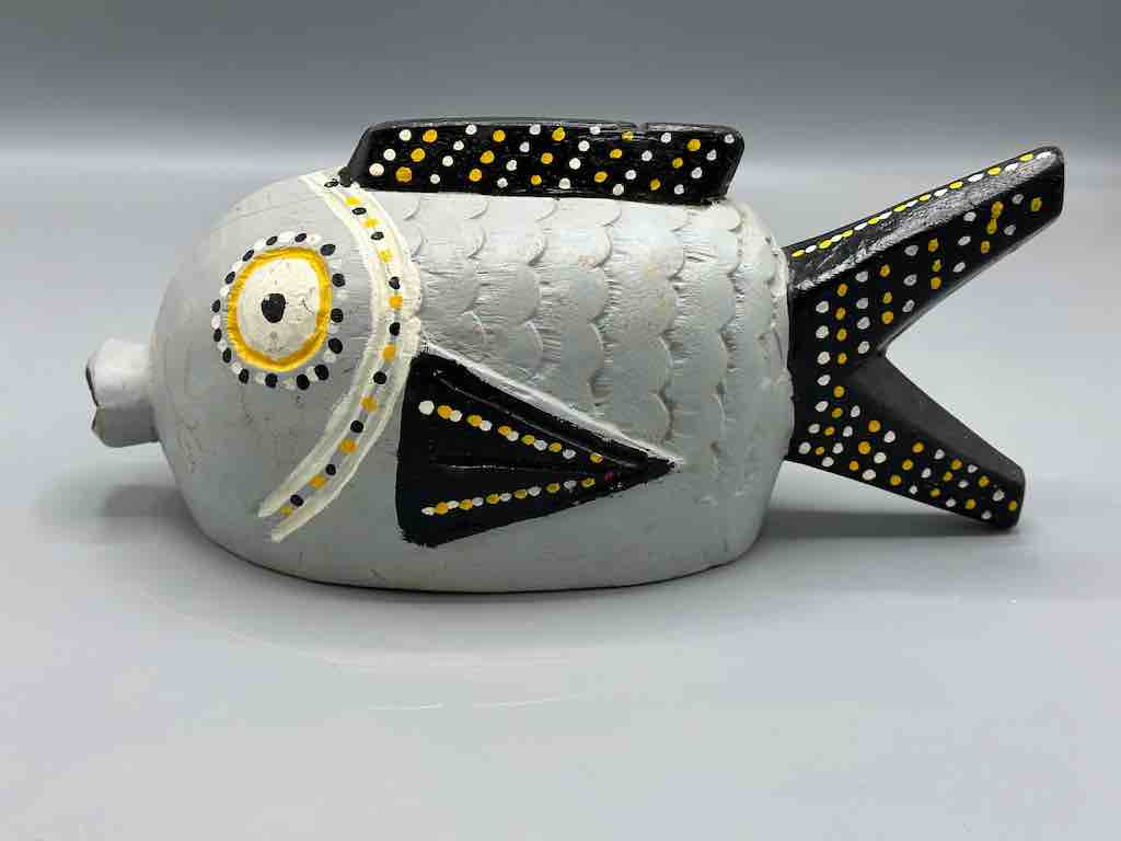 Bozo Gray Fish Puppet Sculpture | 12"