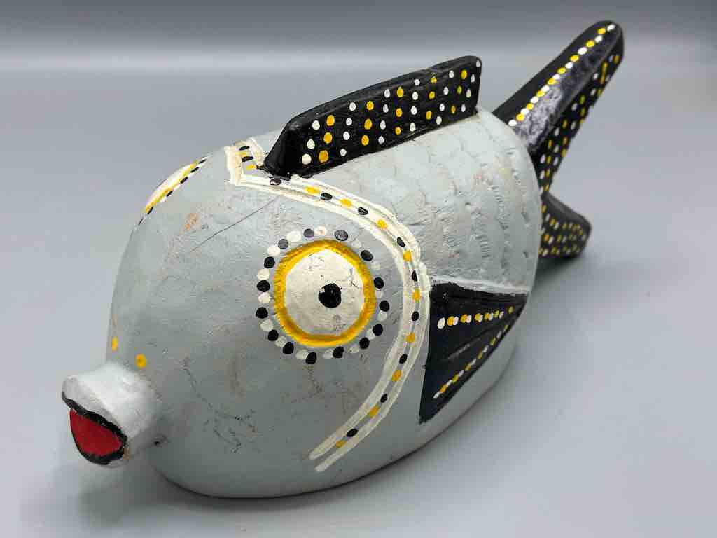 Bozo Gray Fish Puppet Sculpture | 12"