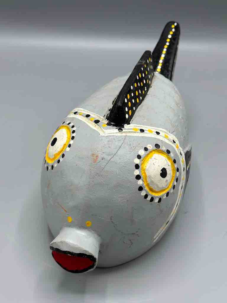 Bozo Gray Fish Puppet Sculpture | 12"