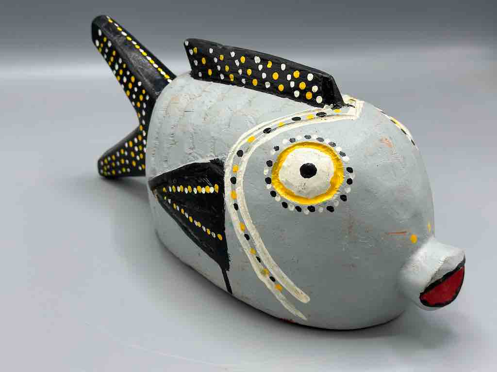 Bozo Gray Fish Puppet Sculpture | 12"