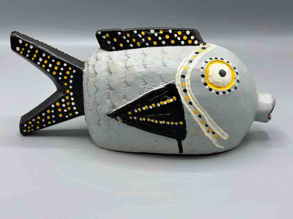 Bozo Gray Fish Puppet Sculpture | 12"