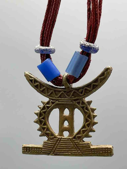 Somba Very Fine Twisted Straw Strands & Pendant Necklace - Togo