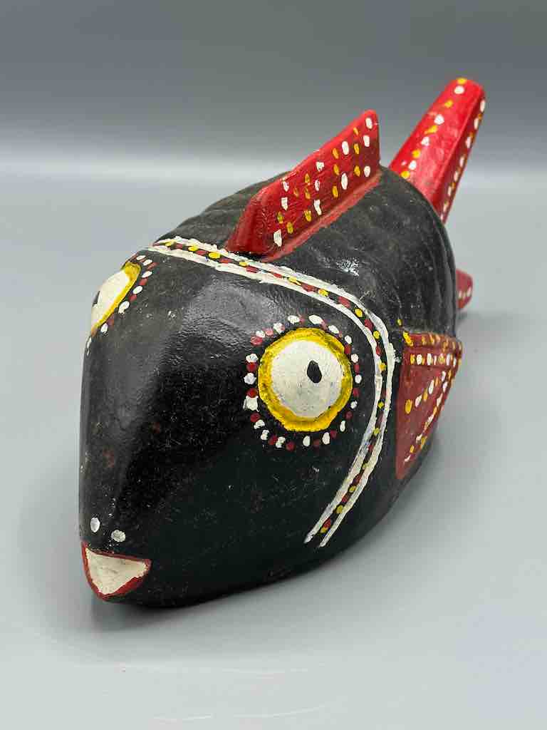 Bozo Black Fish Puppet Sculpture | 12"