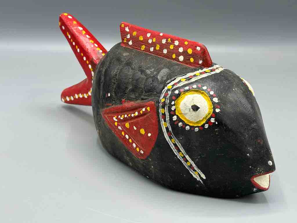 Bozo Black Fish Puppet Sculpture | 12"