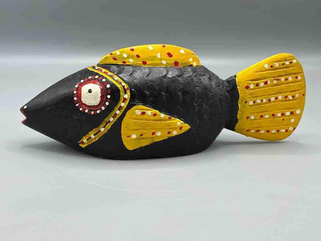 Bozo Black Fish Puppet Sculpture | 14"