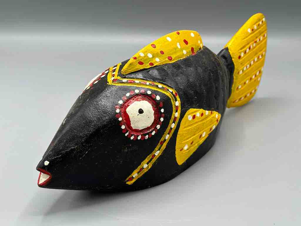 Bozo Black Fish Puppet Sculpture | 14"